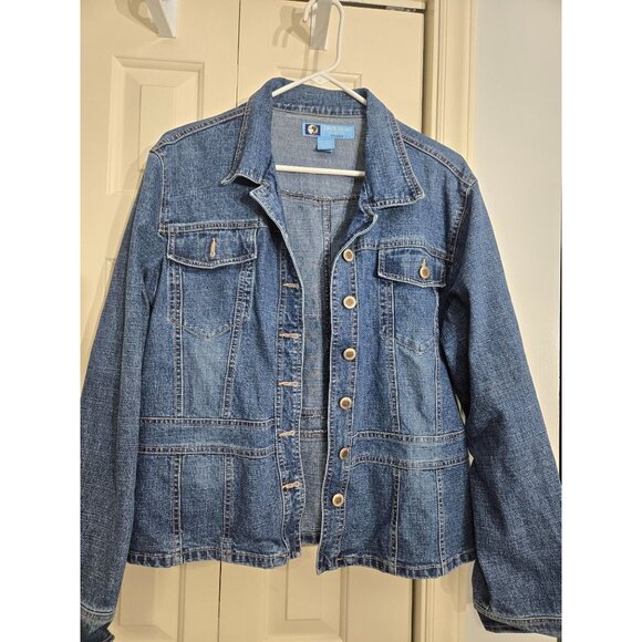 Duck Head Jeans Co. Stretch Denim Jacket Womens XL Button Front - Picture 1 of 8